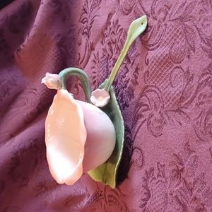 Hibiscus shaped 3-Piece Tea Cup and Saucer Set With Spoon, by Cosmos